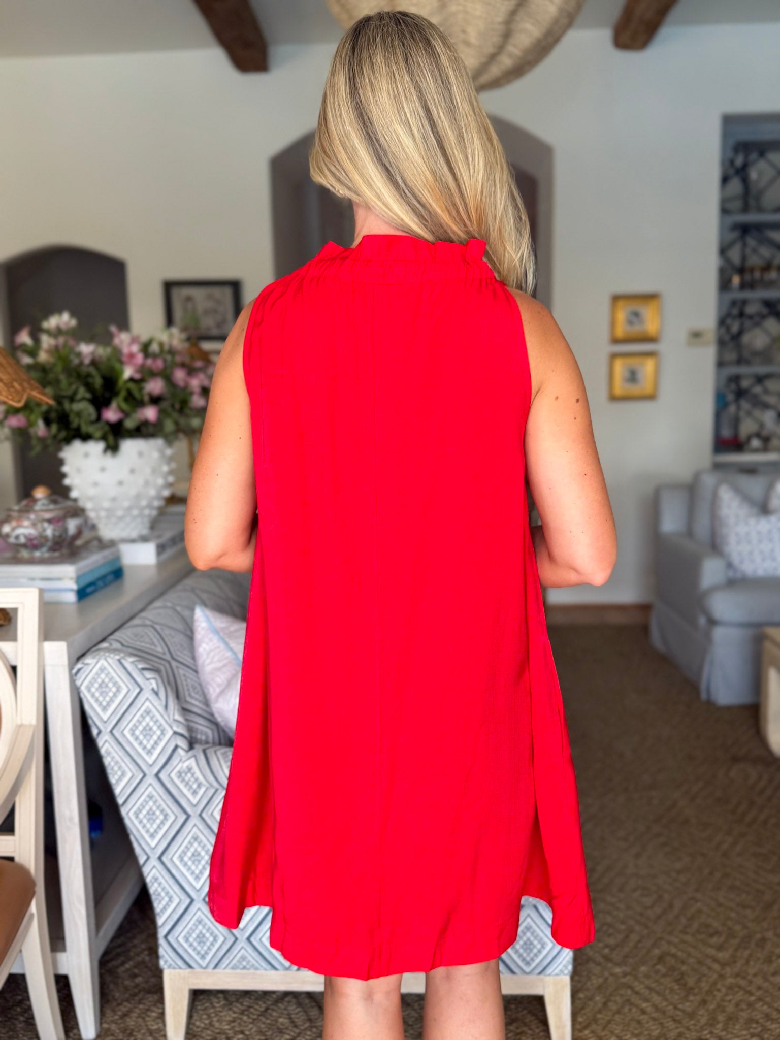 Touch of Glam Mini Dress-Red