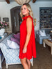 Touch of Glam Mini Dress-Red