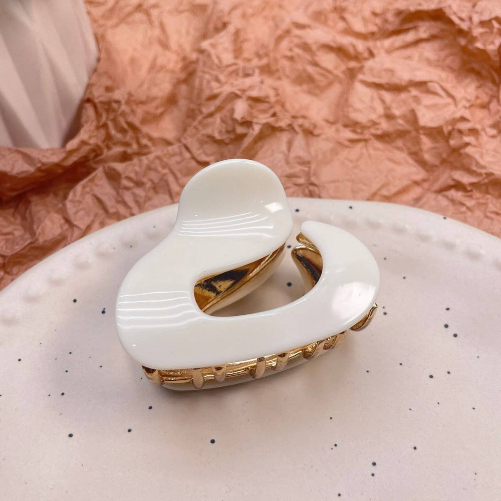 Irregular Metal Hair Clip-White