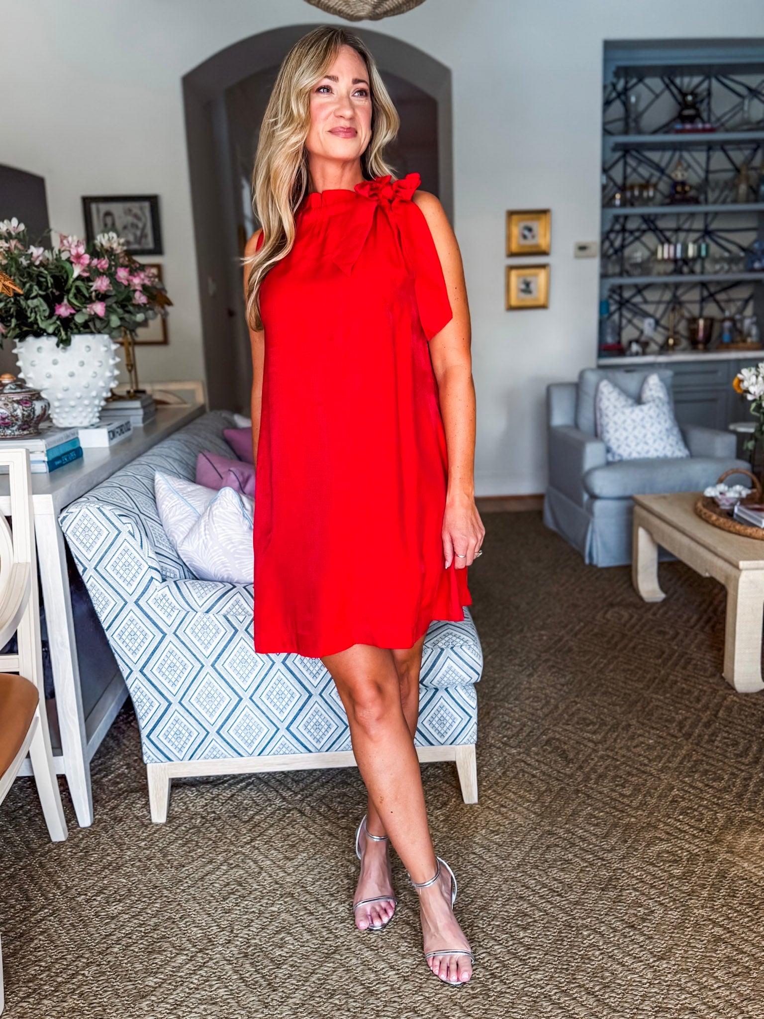 Touch of Glam Mini Dress-Red