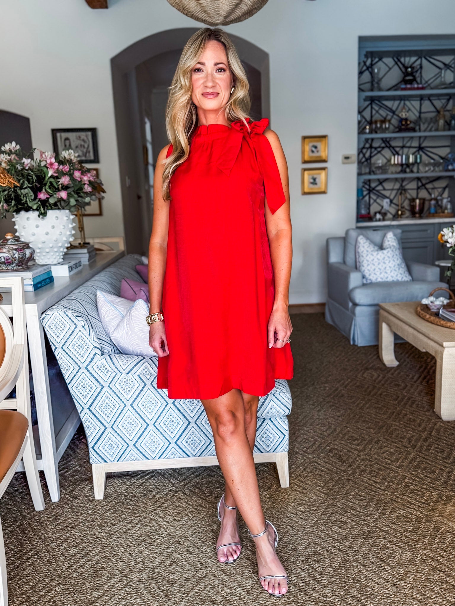 Touch of Glam Mini Dress-Red