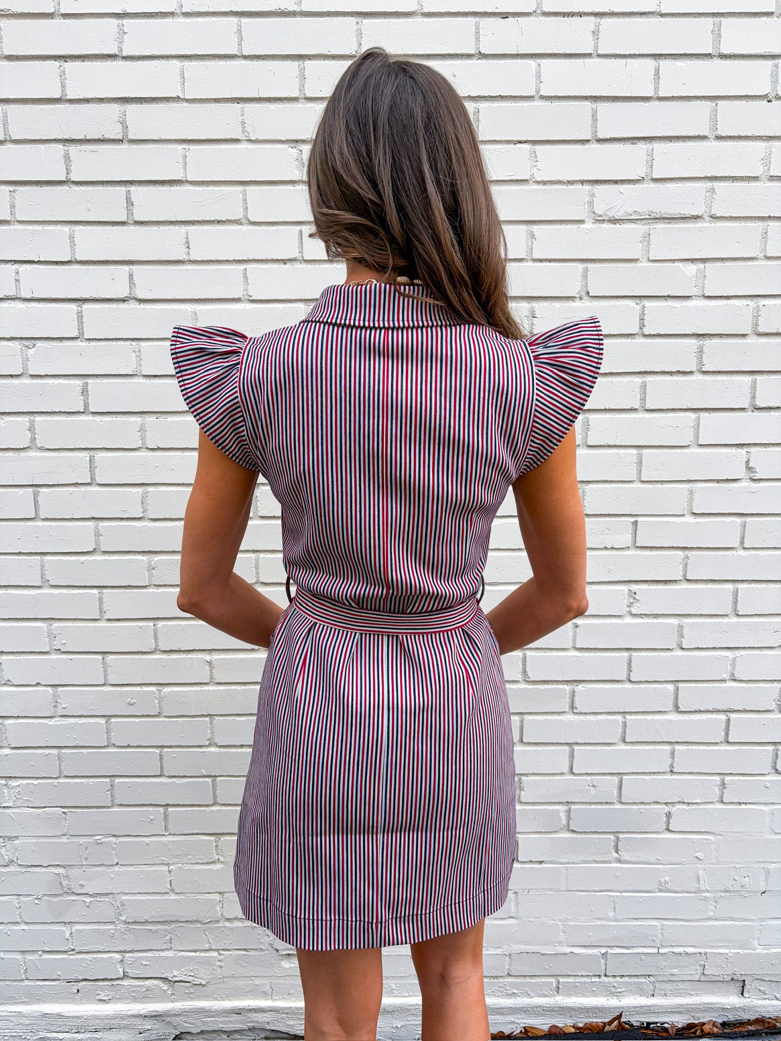 Vera Ruffle Button Down Mini Dress