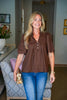 Sweet Harmony Eyelet Top-Brown