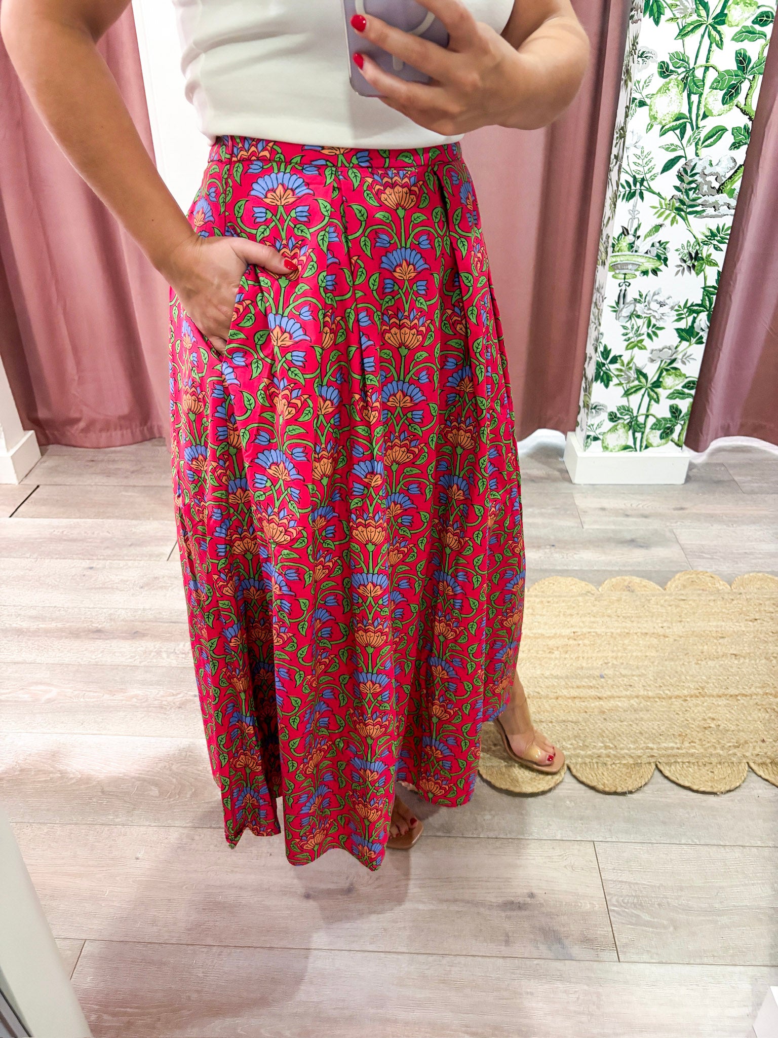 Gardenia Glow Midi Skirt