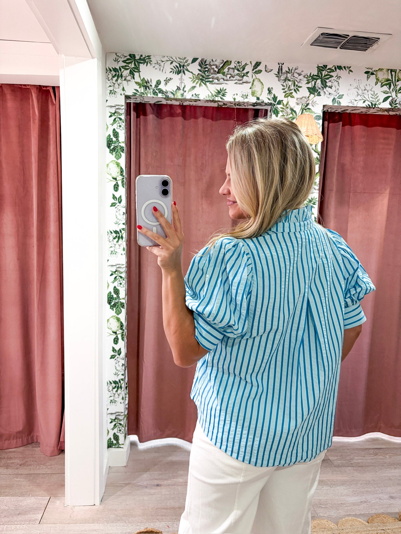 Sweetheart Puff Sleeve Top-Aqua