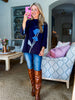 Bluebell Walks Mock Neck Sweater