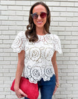 Floral Romance Eyelet Top