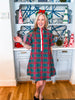 Joyful Plaid Mini Dress-Green