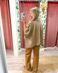 Softly Spoken Sweater Cape Cardigan-Latte