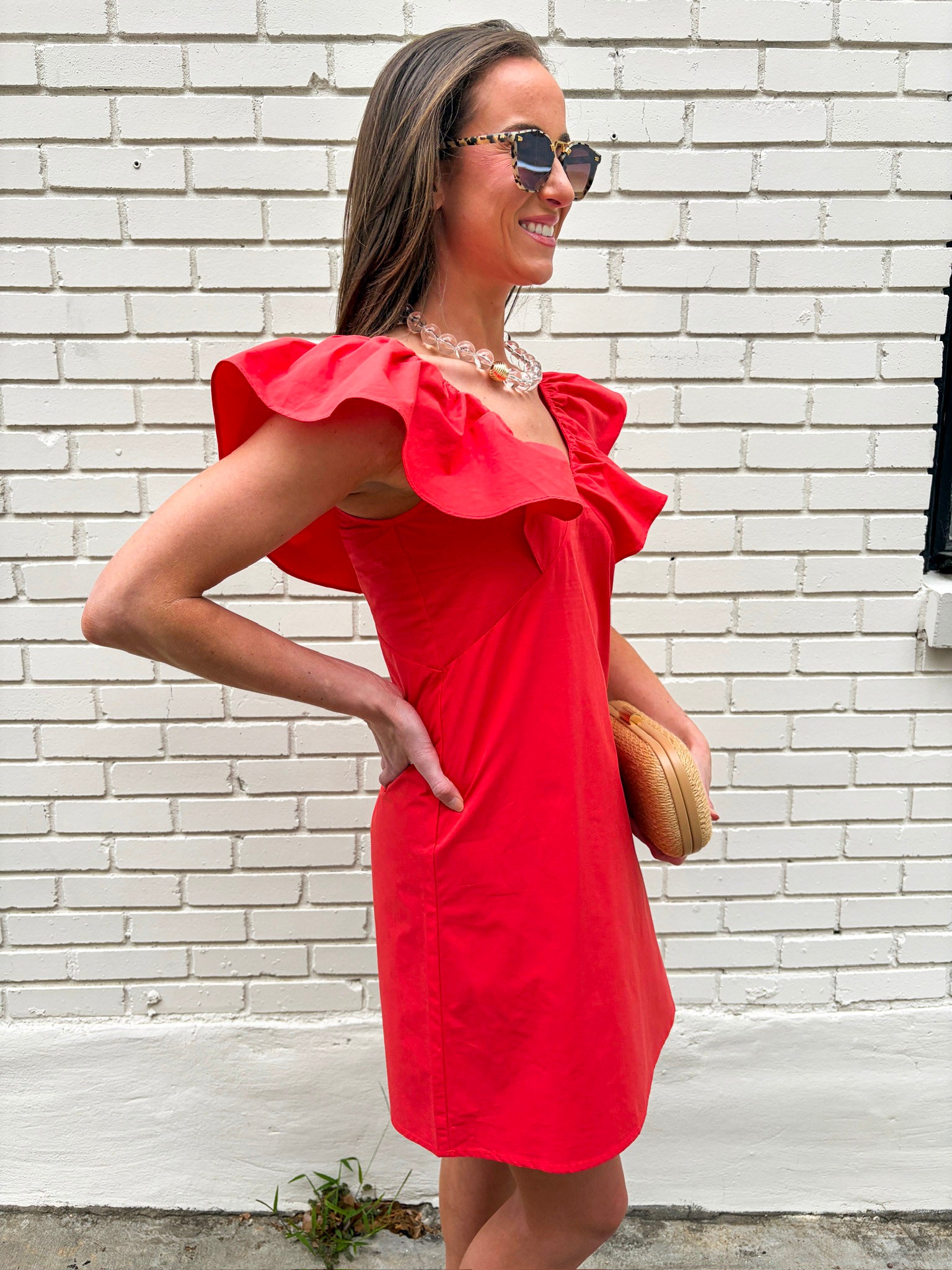 Flirt Alert Mini Dress- Red