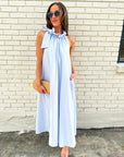 Julia Pinstripe Maxi Dress