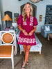 Magic Moment Floral Mini Dress-Burgundy