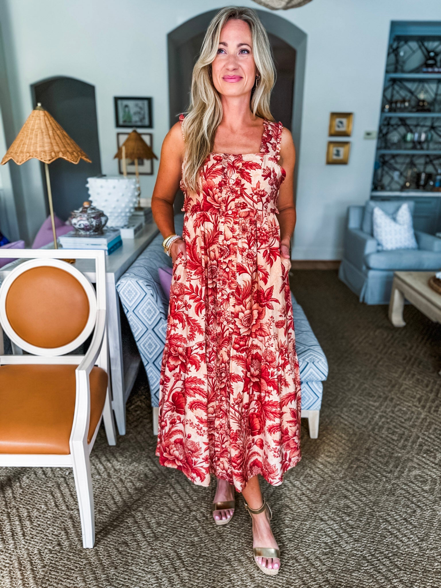 Soft Serenade Floral Midi Dress