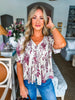Misty Love Floral Pintuck Top