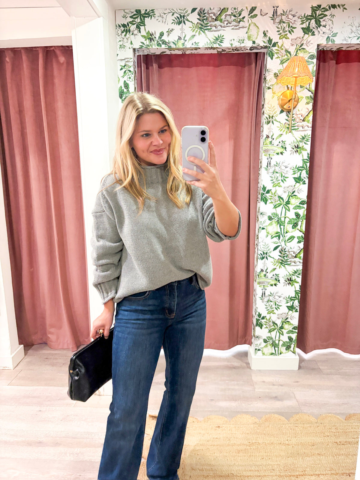 Downtown Girl Sweater-Heather Gray