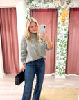 Downtown Girl Sweater-Heather Gray