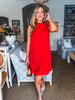 Touch of Glam Mini Dress-Red
