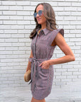 Vera Ruffle Button Down Mini Dress