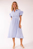 Strolling Through Maine Midi Dress-Blue