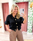 Sunny Days Sweater Cardigan-Black