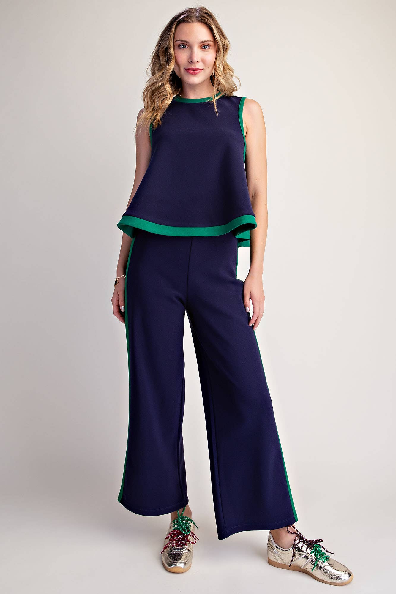 Soft Motion Knit Top-Navy