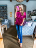 Soft Velvet Vibes Applique Top-Woodrose