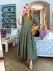 Pretty And Poised Floral Midi Dress-Green