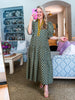 Pretty And Poised Floral Midi Dress-Green