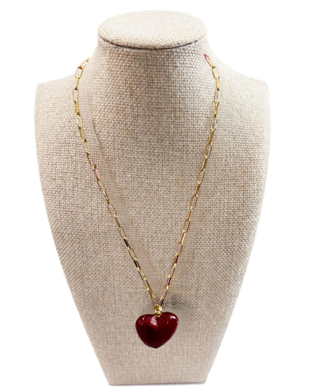 Wander Enamel Heart Medallion Necklace-Canyon Red
