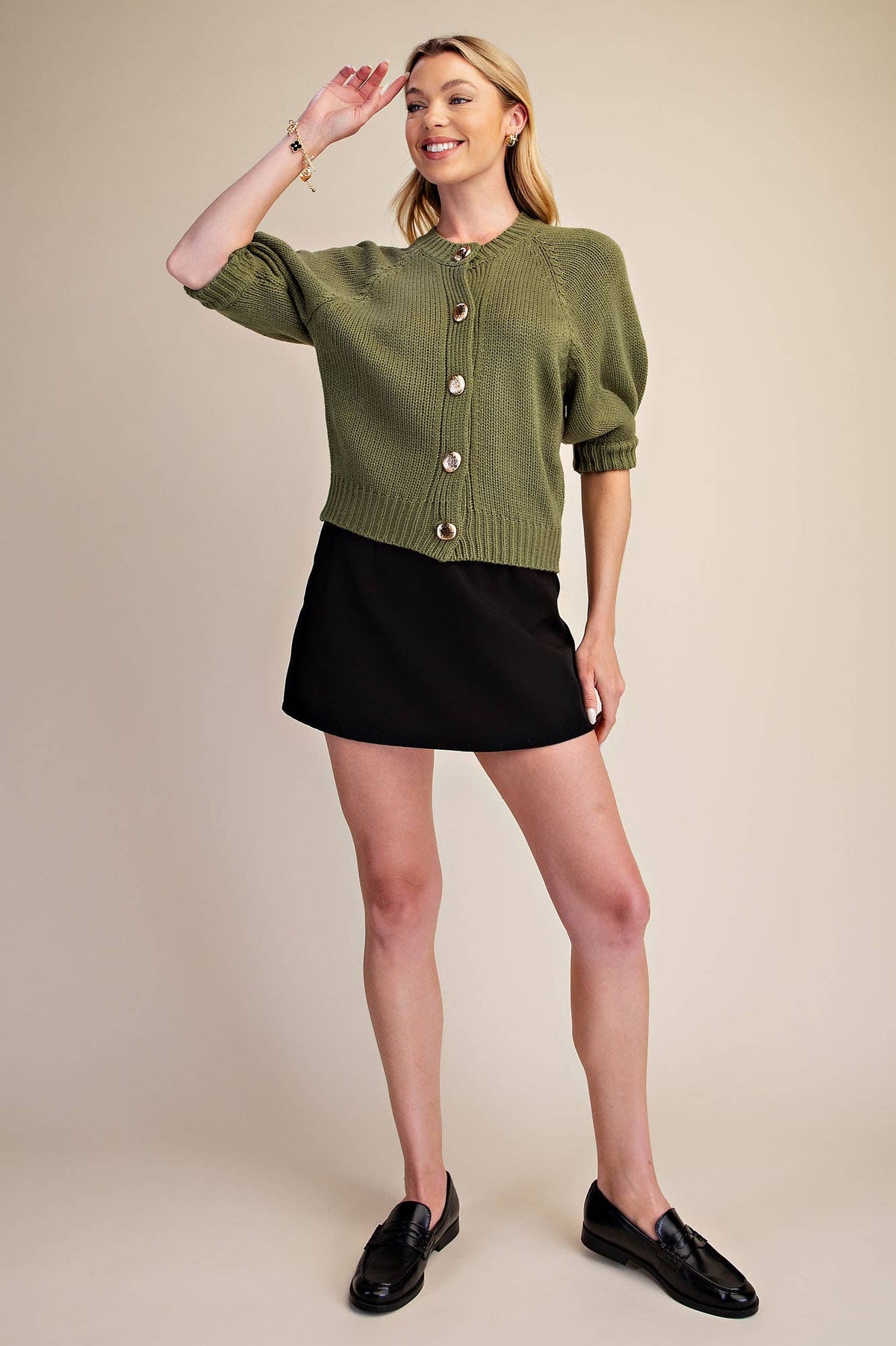 Sunny Days Sweater Cardigan-Olive