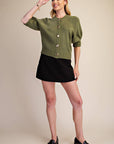Sunny Days Sweater Cardigan-Olive