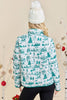 Christmas Toile Printed Quilted Jacket-Hunter Green