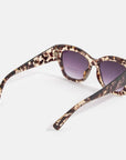Chunky Cat Eye Sunglasses-White/Black
