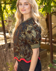 Floral Sketch Jacquard Top