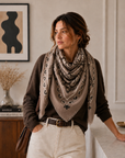 Western Trail Square Bandana-Light Taupe