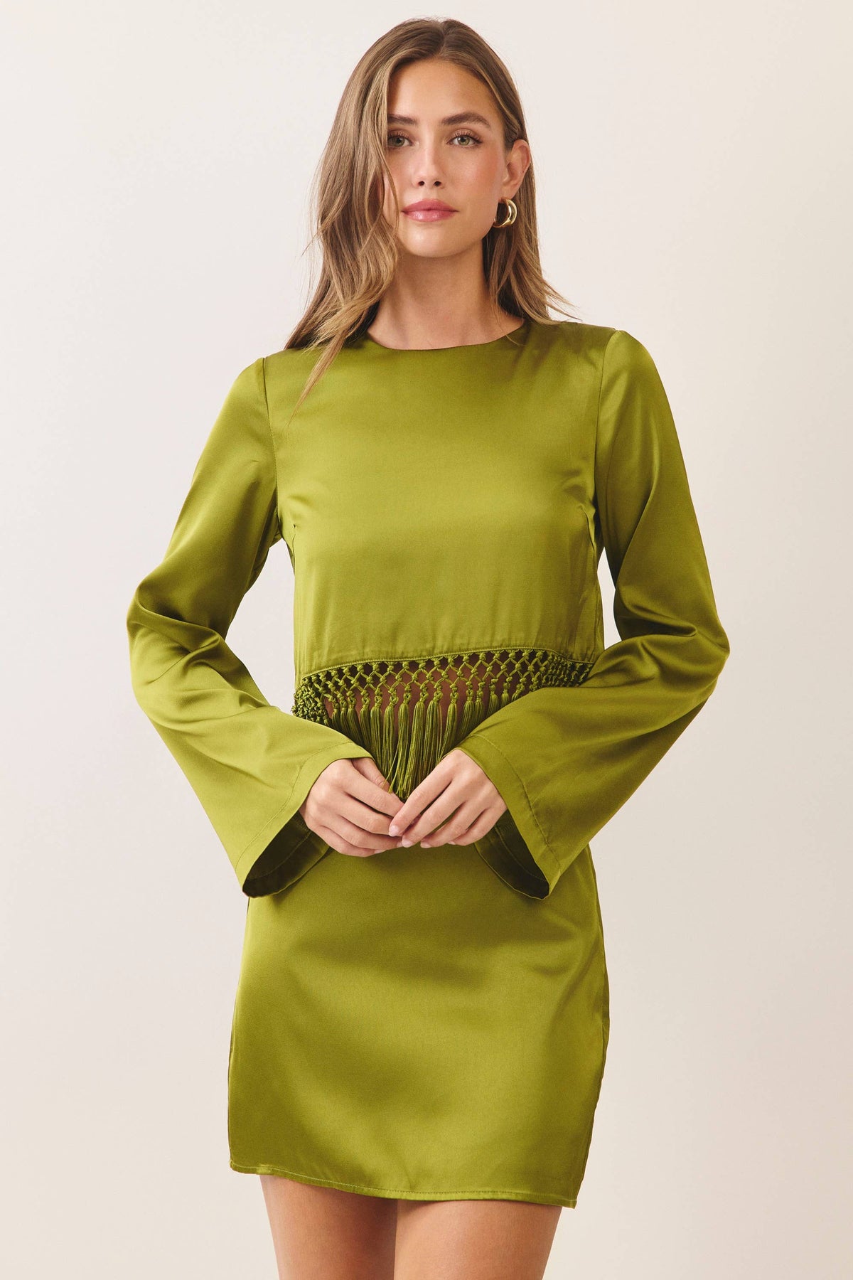 Sway With Me Satin Fringe Top