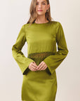 Sway With Me Satin Fringe Top