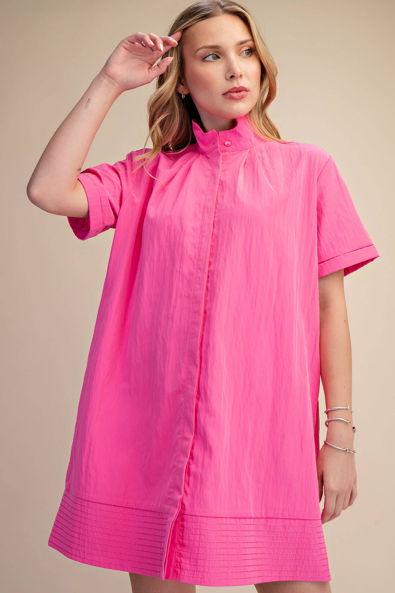 Daylight Bloom Mini Dress-Pink