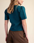 Sunday Autumn Knit Top-Teal
