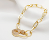 Carabiner Pavé Heart Paperclip Bracelet