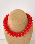 Rory Beaded Necklace-Bright Red