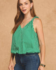Breton Twisted Bubble Top-Emerald/Blush