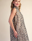 Huntress Jacquard Mini Dress-Taupe