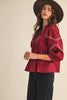 Marfa Bound Embroidered Top-Burgundy