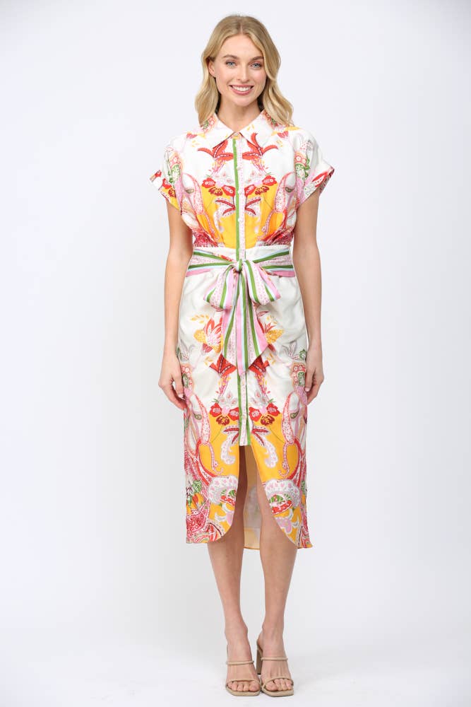 PREORDER: Botanic Scarf Midi Dress