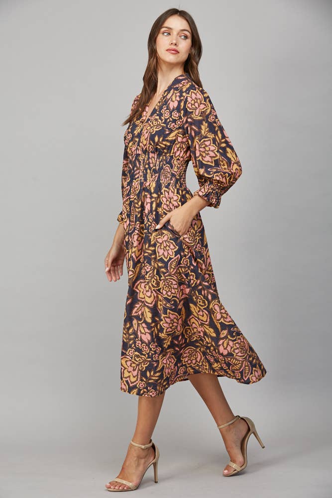 Heartfelt Harmony Floral Midi Dress