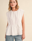 Sunday Melody Peplum Top-Off White