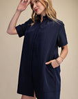 Daylight Bloom Mini Dress-Navy