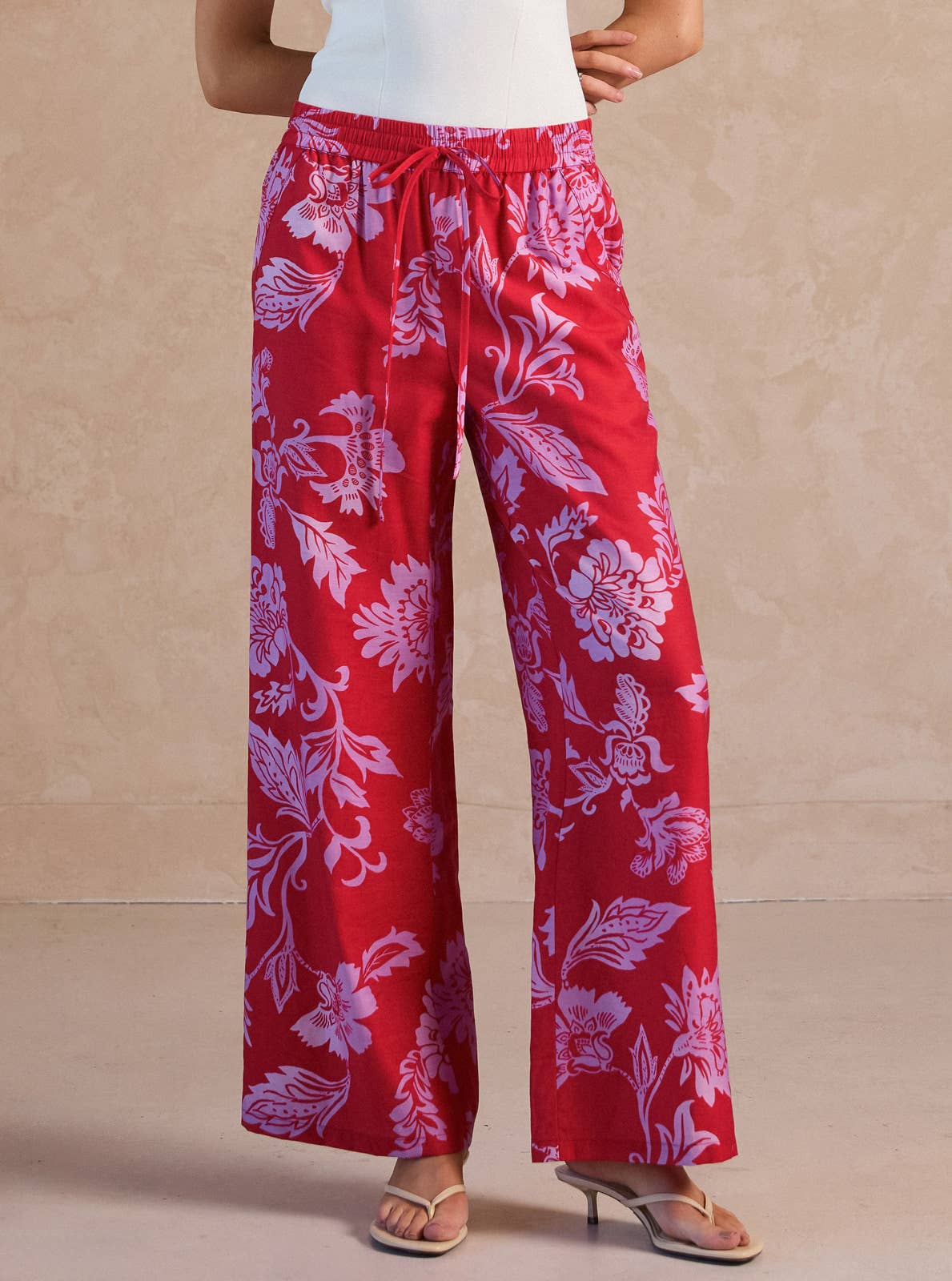 Blush Blossom Wide Leg Pants