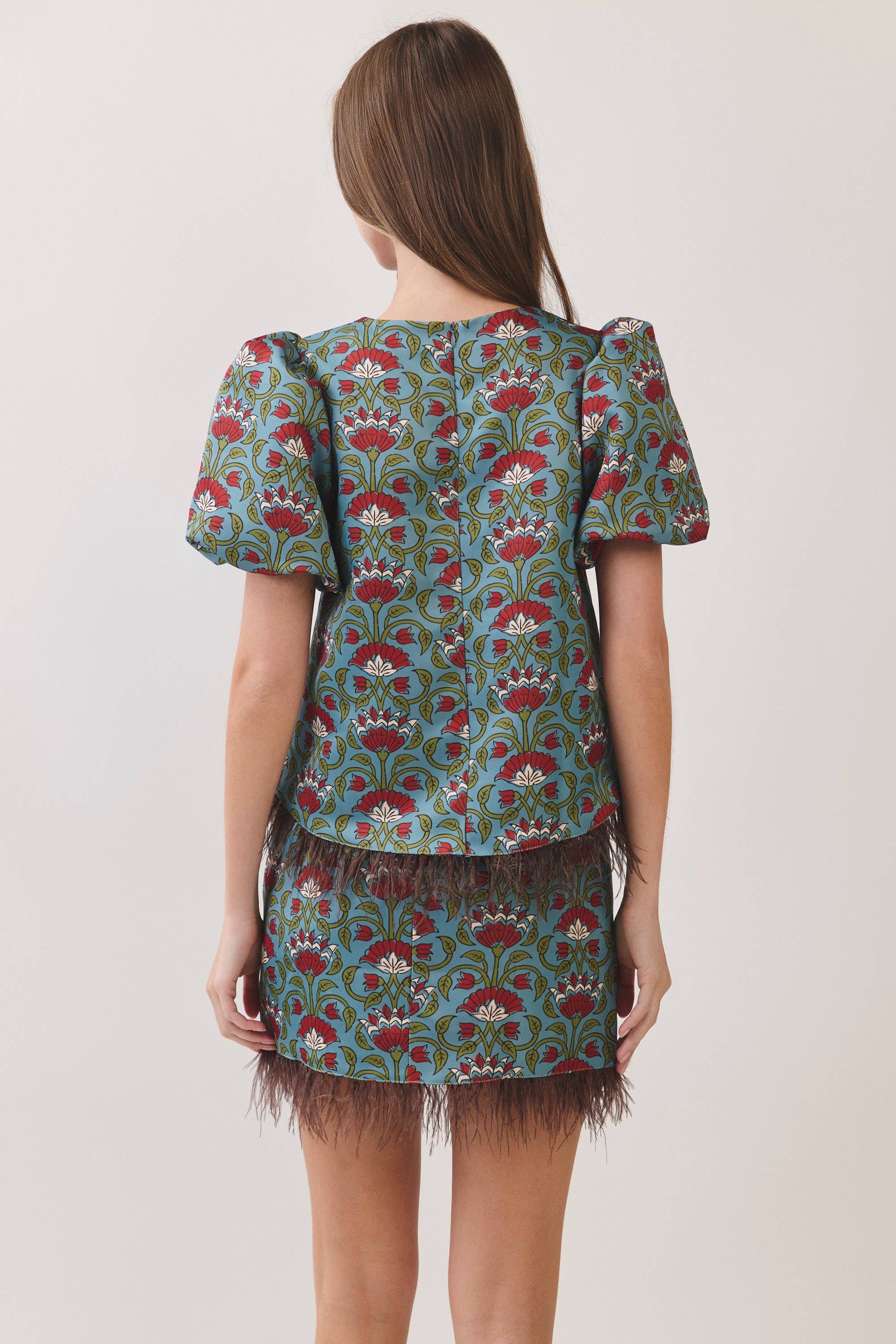 Bloom &amp; Feather Trim Top